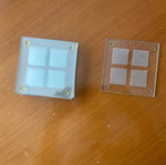 Glass coasters like new, set of 6, 10x10 cm