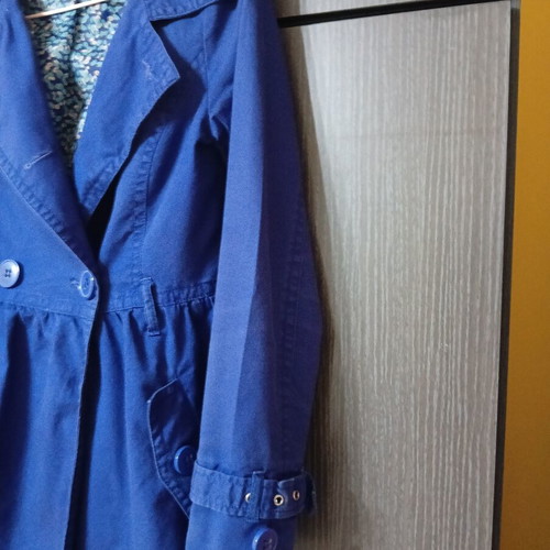 Bershka women's trench coat like new, size S, blue and purple