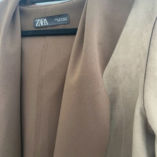 Suede coat Zara like new, chaki/brown color, size XL