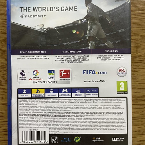 FIFA 18 PS4 game