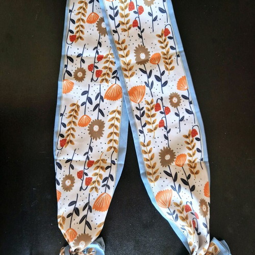 Scarf glasses chain new, blue and orange