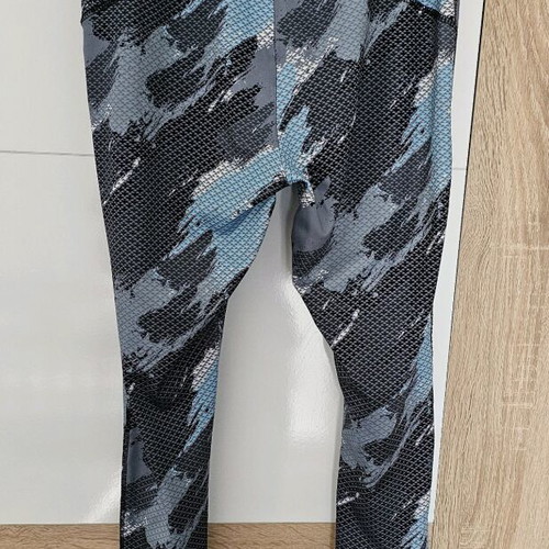 Elastic leggings used, size XL, gray and blue