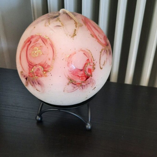 Candle like new with floral design