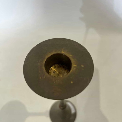 Vintage brass candlestick used 21.5x6 cm