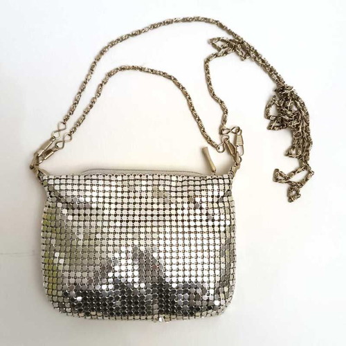 Metallic bag new with long and short chain