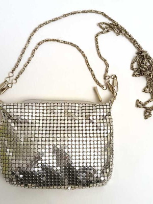 Metallic bag new with long and short chain