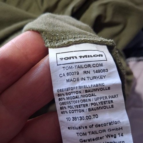 Tom Tailor blouse used, size M, olive green with lace