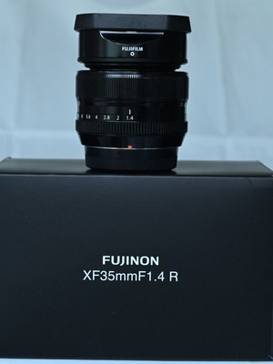 Fujifilm XF 35mm f1.4R lens used with original caps and hood