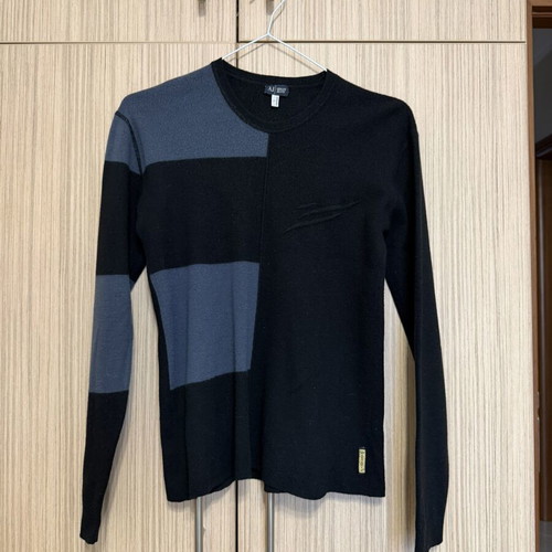 Armani Jeans men's sweater used, wool, black and grey, size S