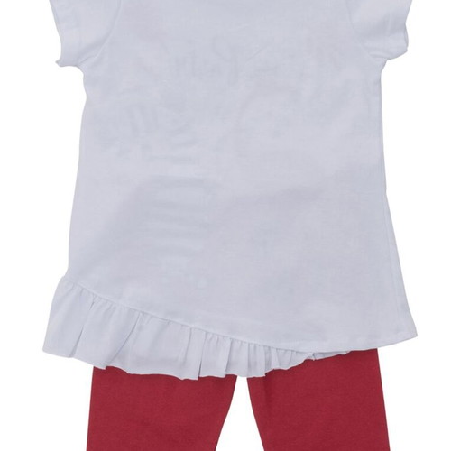 Frenzy kids set tunic top with capri leggings Party Time white fuchsia new size 8