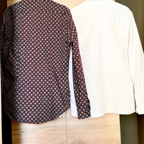 Zara shirts like new, white S/M and burgundy M, set of 2 pieces