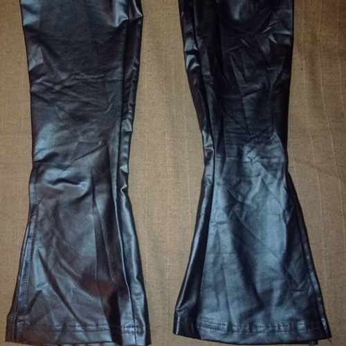 Metallic blue leggings pants new, size S