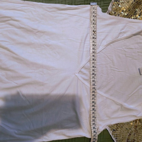 Mymoo white blouse with gold sequins on sleeves like new