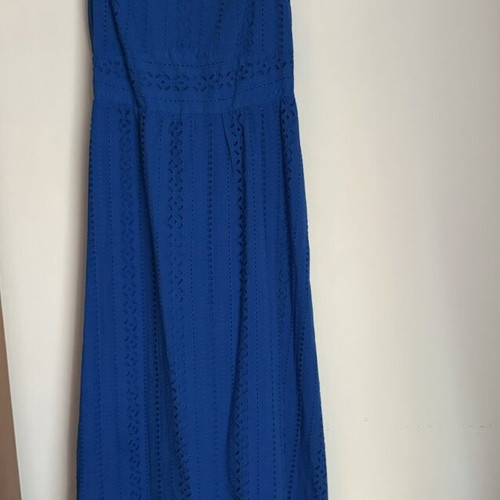 Zara summer dress, Cycladic blue, broderie cotton