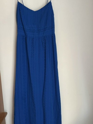 Zara summer dress, Cycladic blue, broderie cotton
