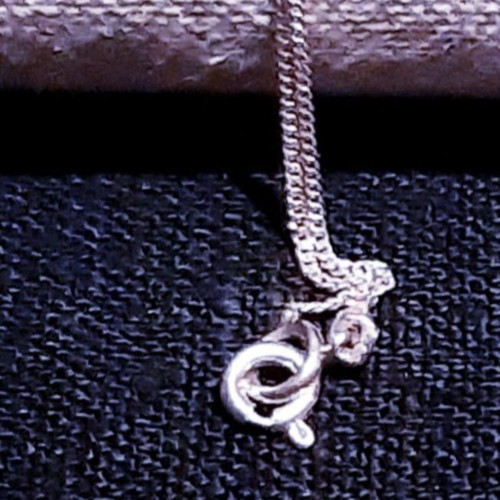 Promise silver 925 cross with white crystals and chain, handmade