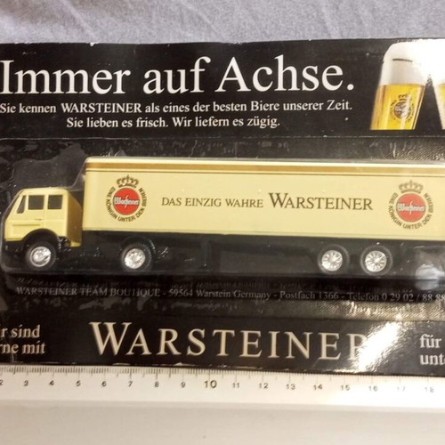 Warsteiner H0 scale truck trailer new, beer advertisement