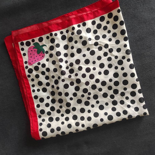 Square polka dot vintage silk scarf like new