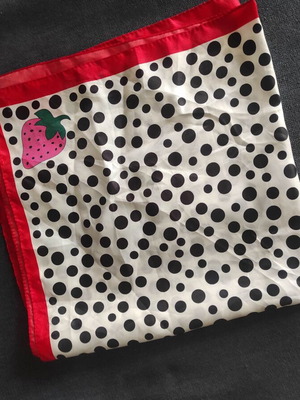Square polka dot vintage silk scarf like new