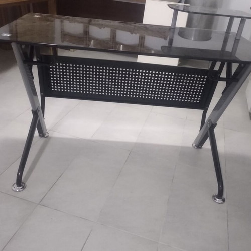 Glass desk used 60x120 cm, metal and glass