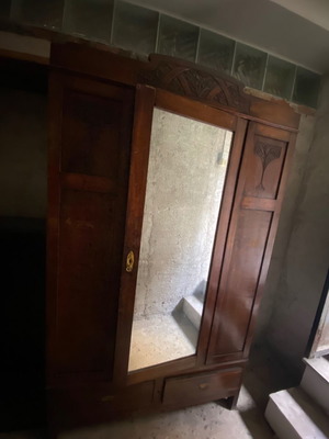 Vintage wardrobe used with mirror
