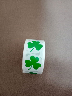 Round Panathinaikos clover stickers new, roll of 500 pieces