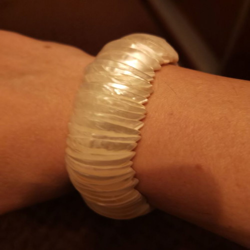 Elastic bracelet used, white