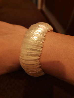 Elastic bracelet used, white