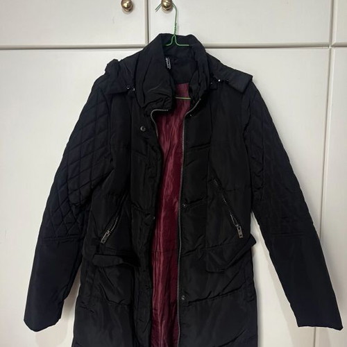 Splendid women's jacket small black like new, long and warm