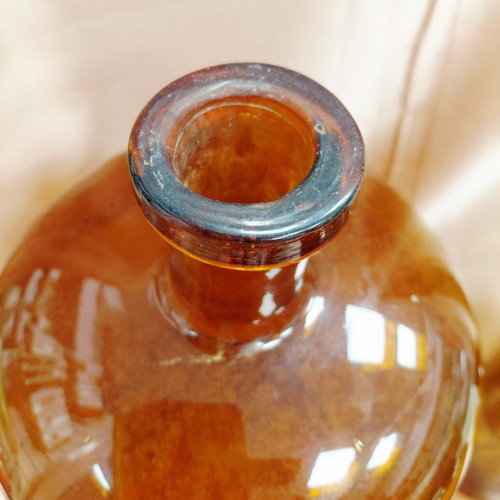 Pharmacy bottles used, set of three amber 1960s
