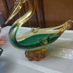 Murano crystal ducks and ashtray set