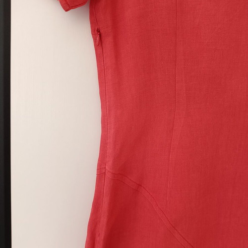 Shalar women's linen dress coral red like new