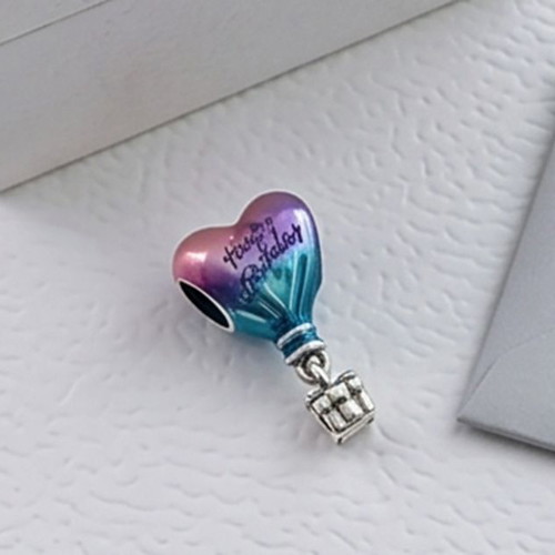Charm Hot Air Balloon Happy Birthday Silver S925