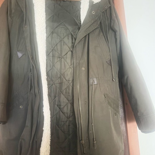 Mango parka like new with fur and leather details
