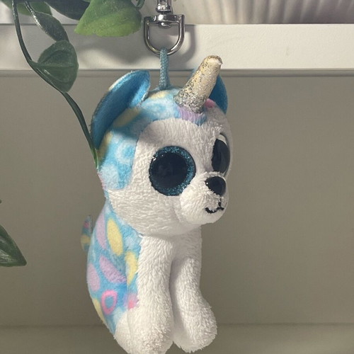TY Plush Clip Husky Unicorn 10cm like new
