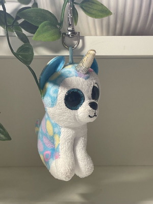TY Plush Clip Husky Unicorn 10cm like new