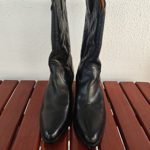 Roland Vintage Leather Cowboy Boots like new, size 39-40, black
