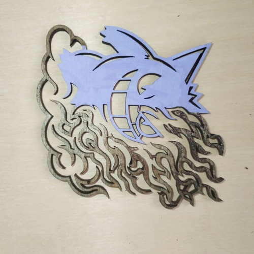 Wooden Gengar decorative item, 10cm, custom order