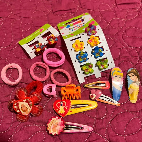 Disney hair accessories for girls like new, colorful set