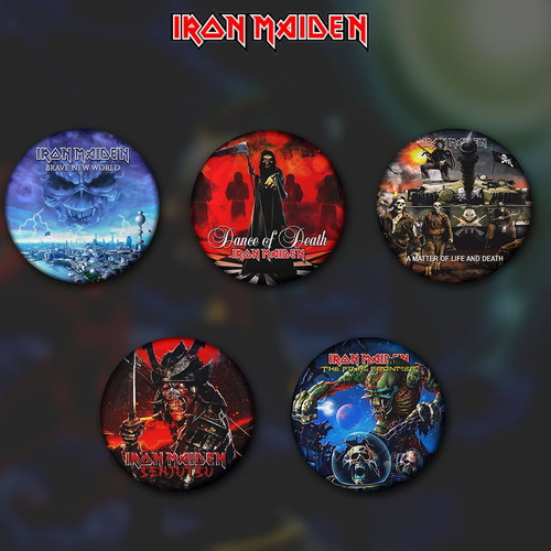 Iron Maiden pin set 17 pieces 3cm new