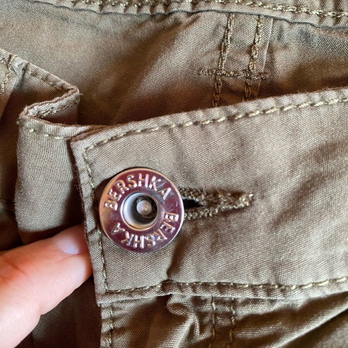 Bershka cargo pants high waist L green like new