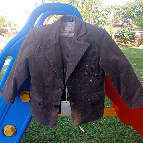 Maristel Bebe Boys' Suit Set New, Gray and Brown, Size 4