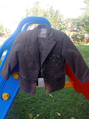 Maristel Bebe Boys' Suit Set New, Gray and Brown, Size 4
