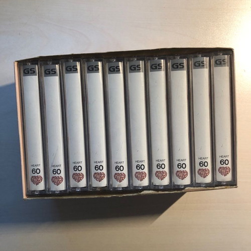 Goldstar I Love You Heart 60 audio cassettes, pack of 10, new