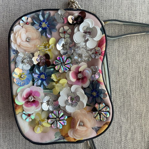 Aldo Floral Crossbody Bag Like New, Colorful 3D Embellished Flowers