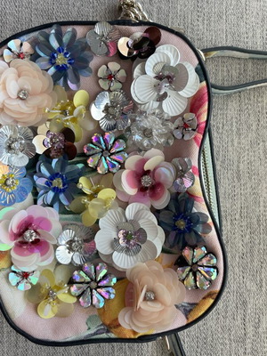 Aldo Floral Crossbody Bag Like New, Colorful 3D Embellished Flowers