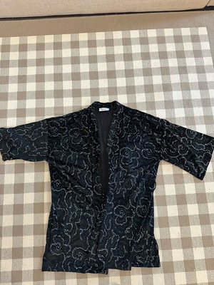 Kimono like new with sequins in cypress and dark green velvet