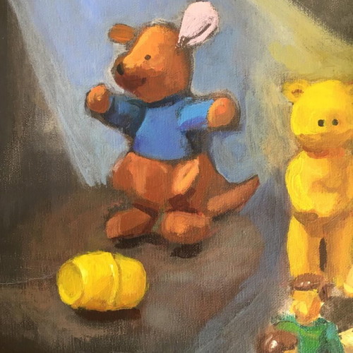 Painting new titled "In the World of Toys"