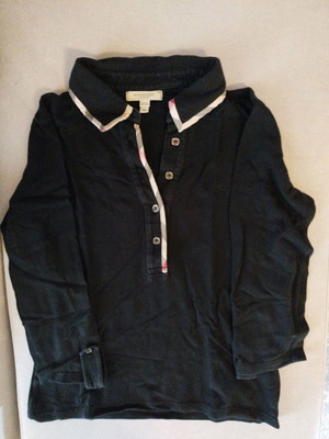 Burberry γυναικεία μπλούζα polo μαύρη, μέγεθος XS, μανίκι 3/4, σαν καινούργιο