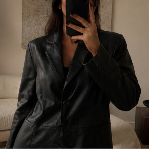 Prince Leather women's leather jacket, genuine black leather